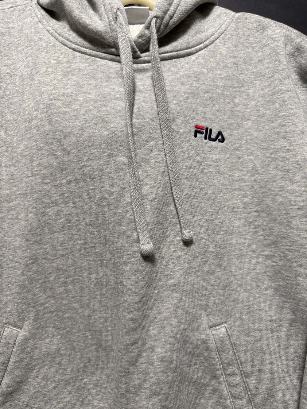 Fila Heather Gray Pullover Hoodie Sweatshirt Small S